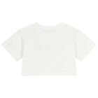 Girls White Logo T-Shirt, 1, hi-res