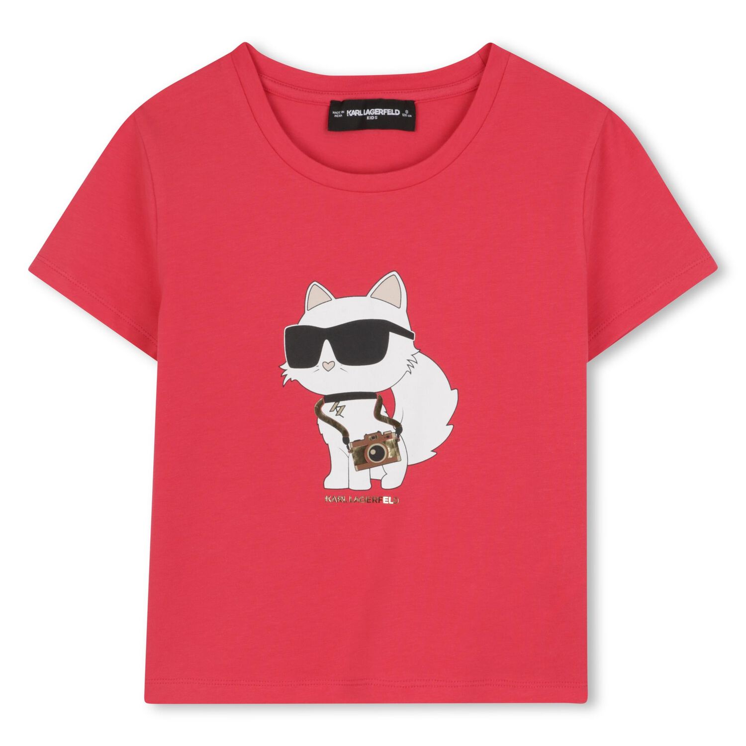 Girls Pink Choupette Logo T-Shirt, 2, hi-res