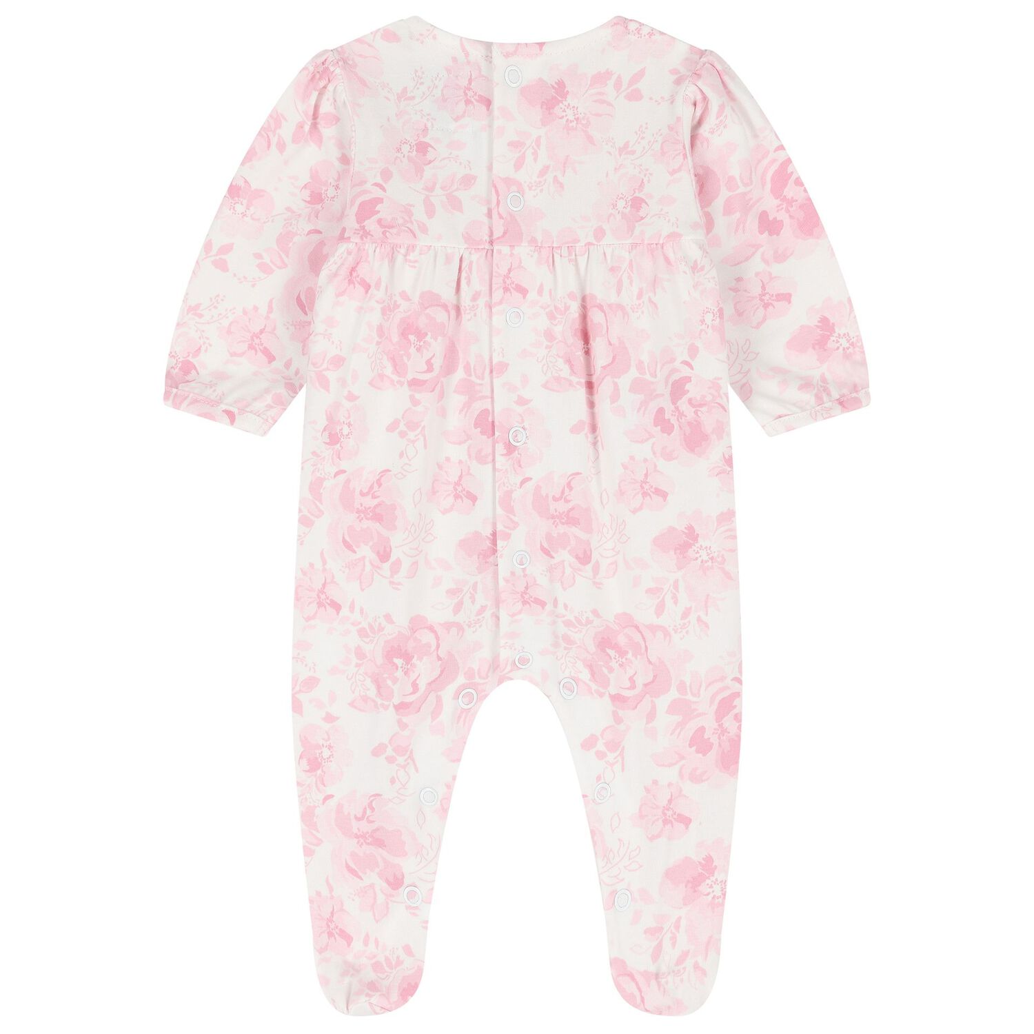 Baby Girls Pink & White Floral Babygrow Set, 1, hi-res
