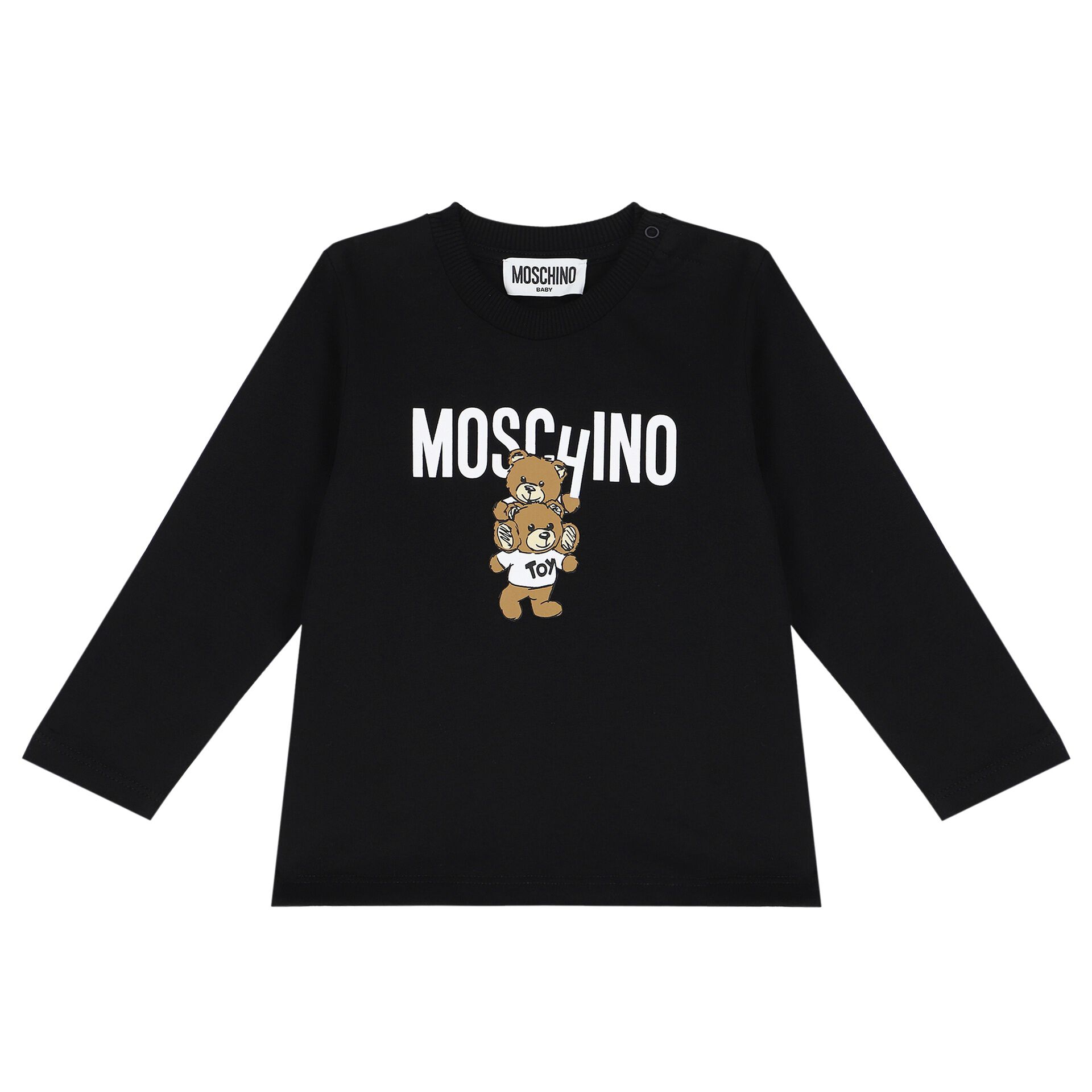 トップス SWAG MOSCHINO Archive Long sleeve tee Moschino Black Teddy Bear Logo Long Sleeve Top | Junior Couture USA