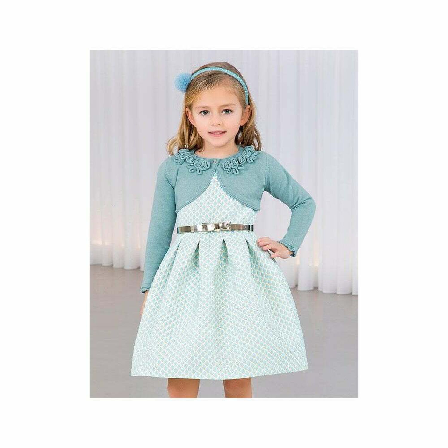 Girls Aqua Bolero Cardigan, 1, hi-res image number null