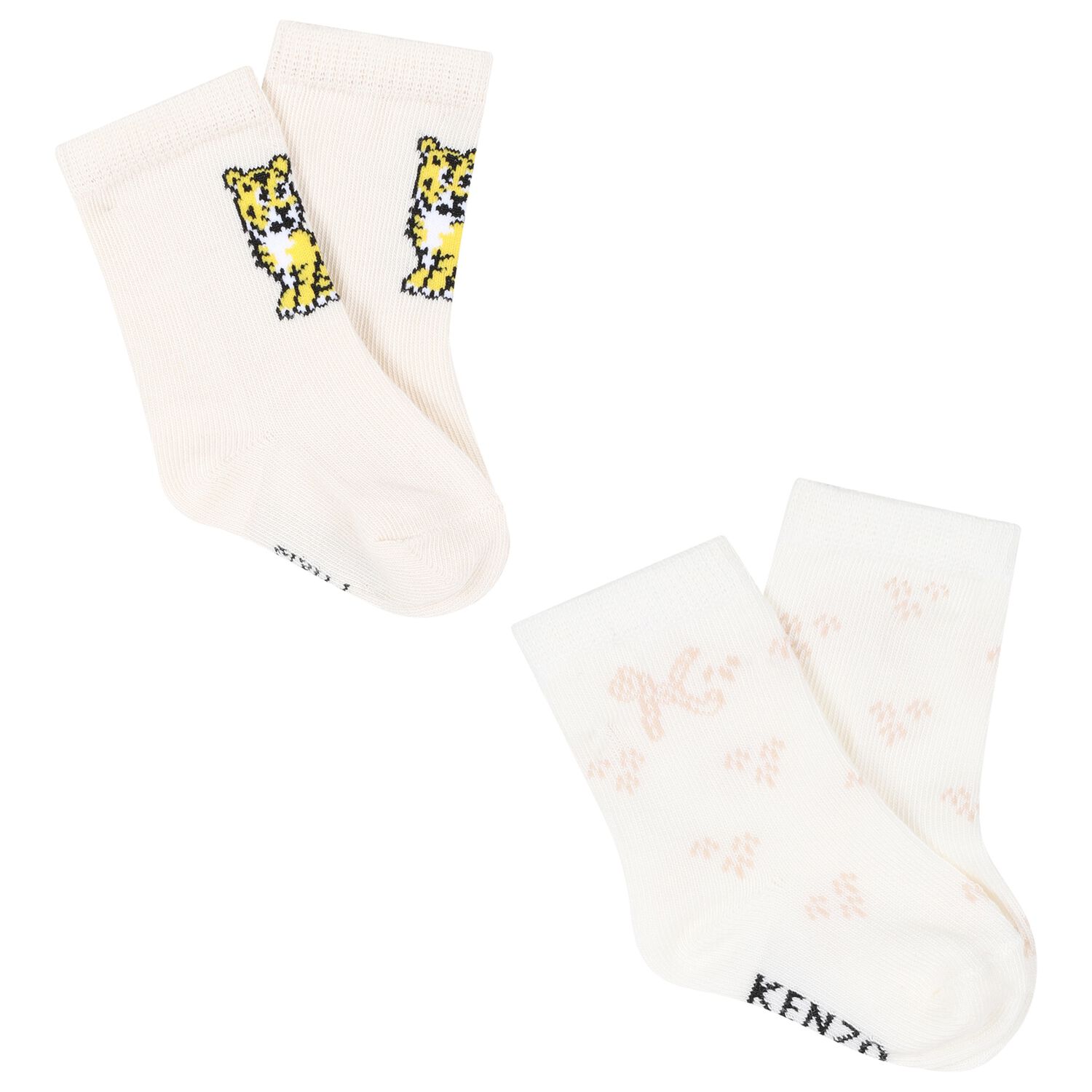 White & Ivory Tiger Logo Socks ( 2 Pack ), 2, hi-res