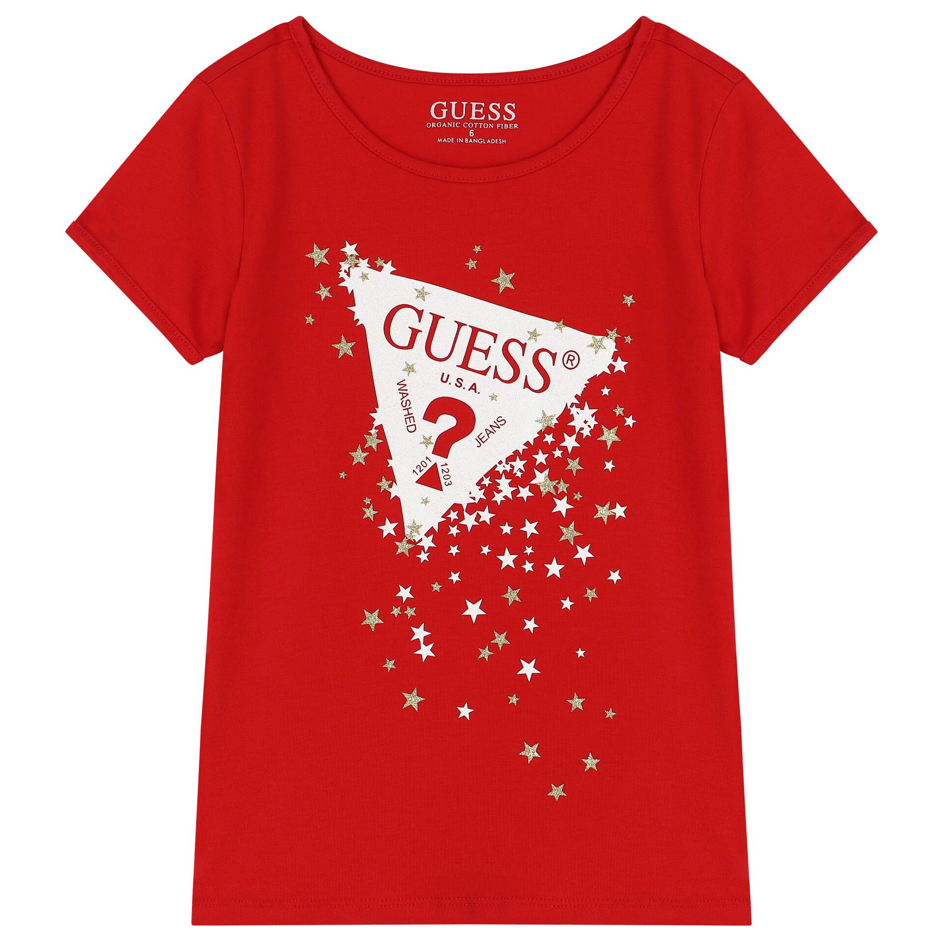 Guess Girls Red Logo T Shirt Junior Couture