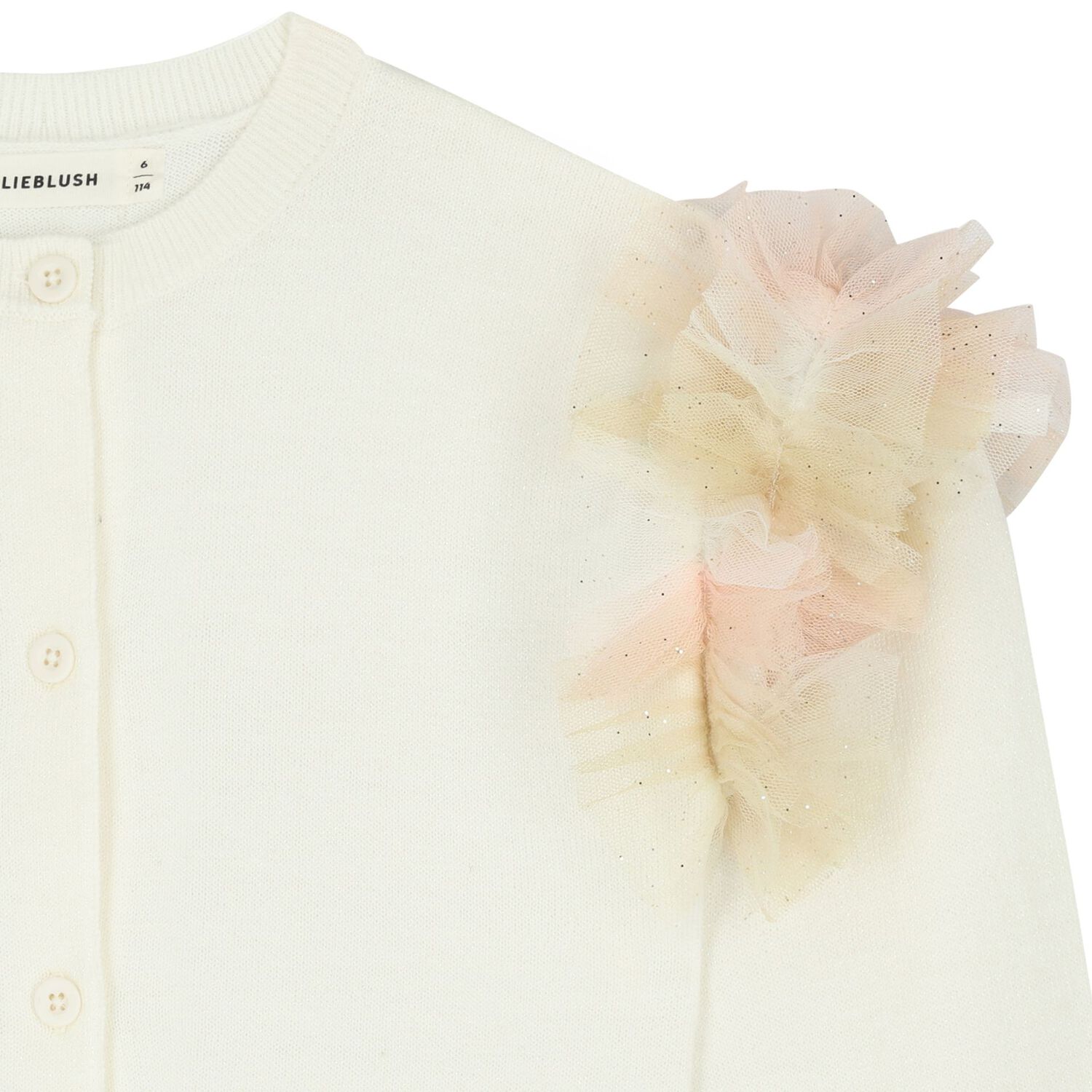 كارديجان محبوك باللون العاجي للبنات, 2, hi-res