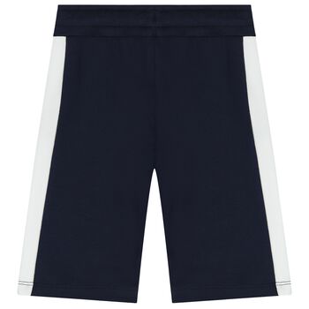 Younger Boys Navy Blue & White Logo Shorts