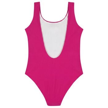 Girls Mini Me Pink Logo Swimsuit