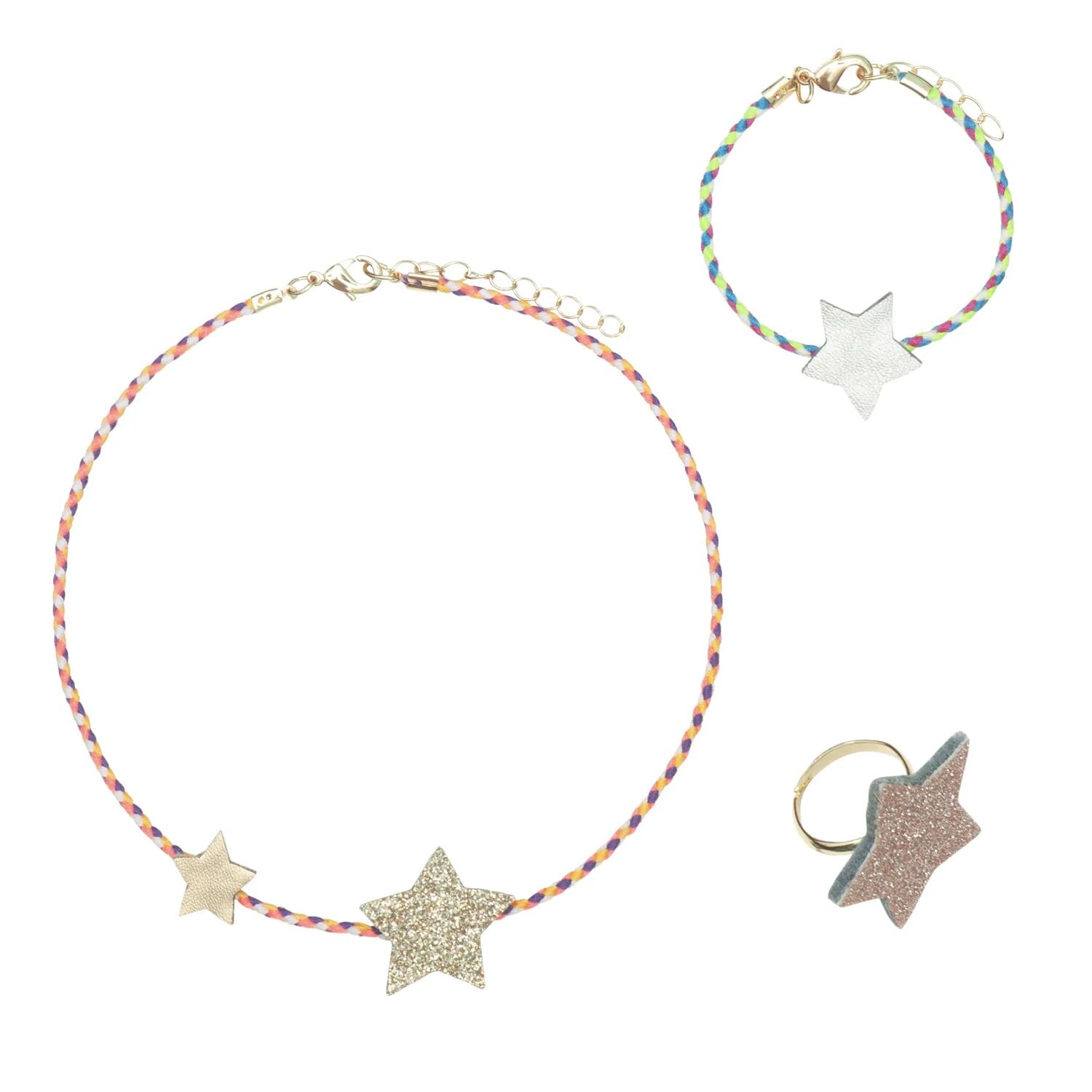 Girls Multi-Coloured Starry Jewellery Set ( 3 Piece ), 1, hi-res