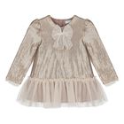 Younger Girls Gold Embellished Sequin Dress, 2, hi-res