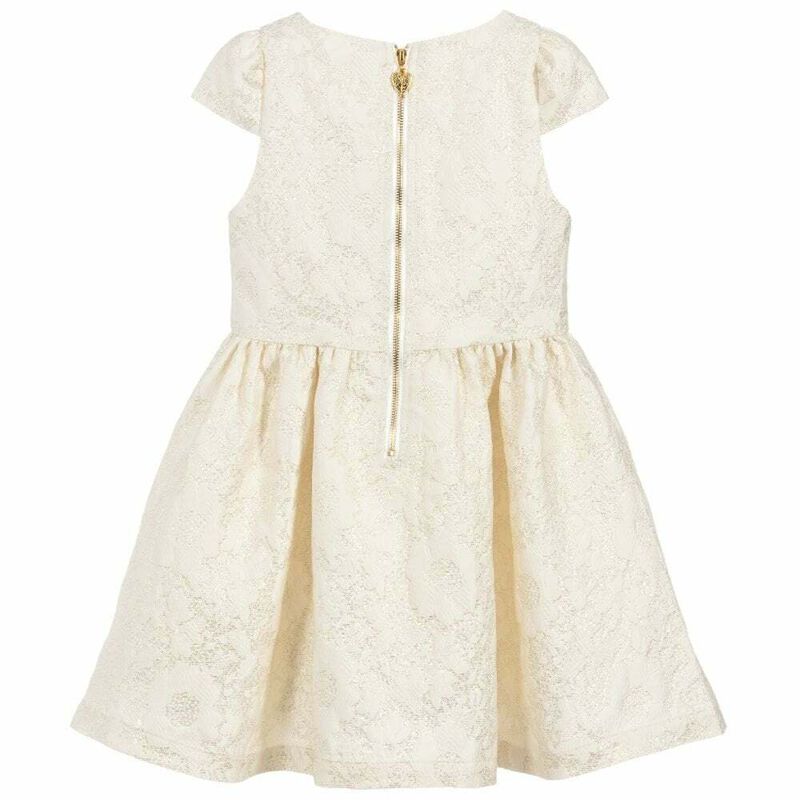 Angel S Face Girls Ivory Gold Jacquard Dress Juniorcouture