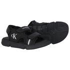 Boys Black Logo Sandals, 2, hi-res