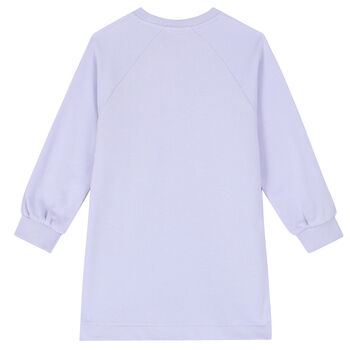 Girls Purple Logo Sweatshirt Dress