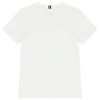 Boys White Logo T-Shirt, 4, hi-res