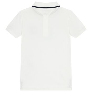 Boys White Logo Polo Shirt
