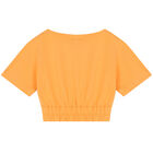 Girls Orange Logo Top, 1, hi-res