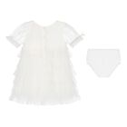 Baby Girls White Embellished Tulle Dress Set, 1, hi-res