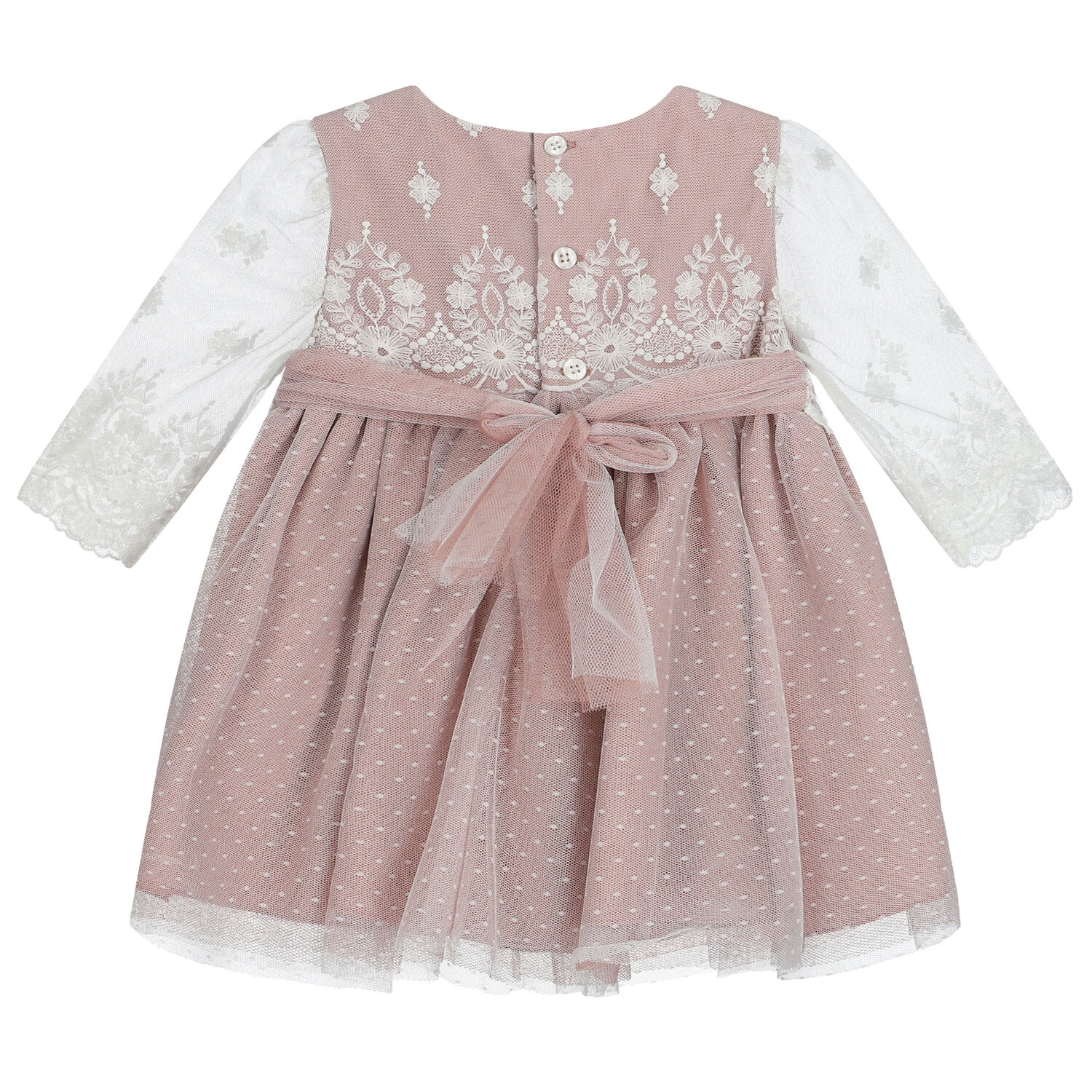 Younger Girls Pink Tulle & Lace Dress, 1, hi-res image number null