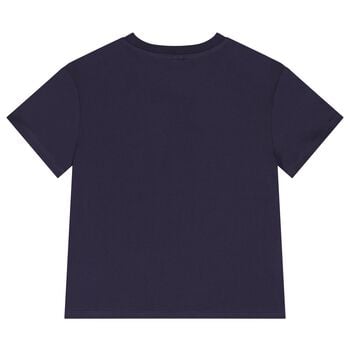 Boys Navy Blue Logo T-Shirt