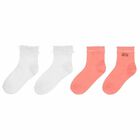 Girls White & Pink Socks ( 2-Pack ), 1, hi-res