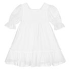 Girls Ivory Chiffon Dress, 1, hi-res