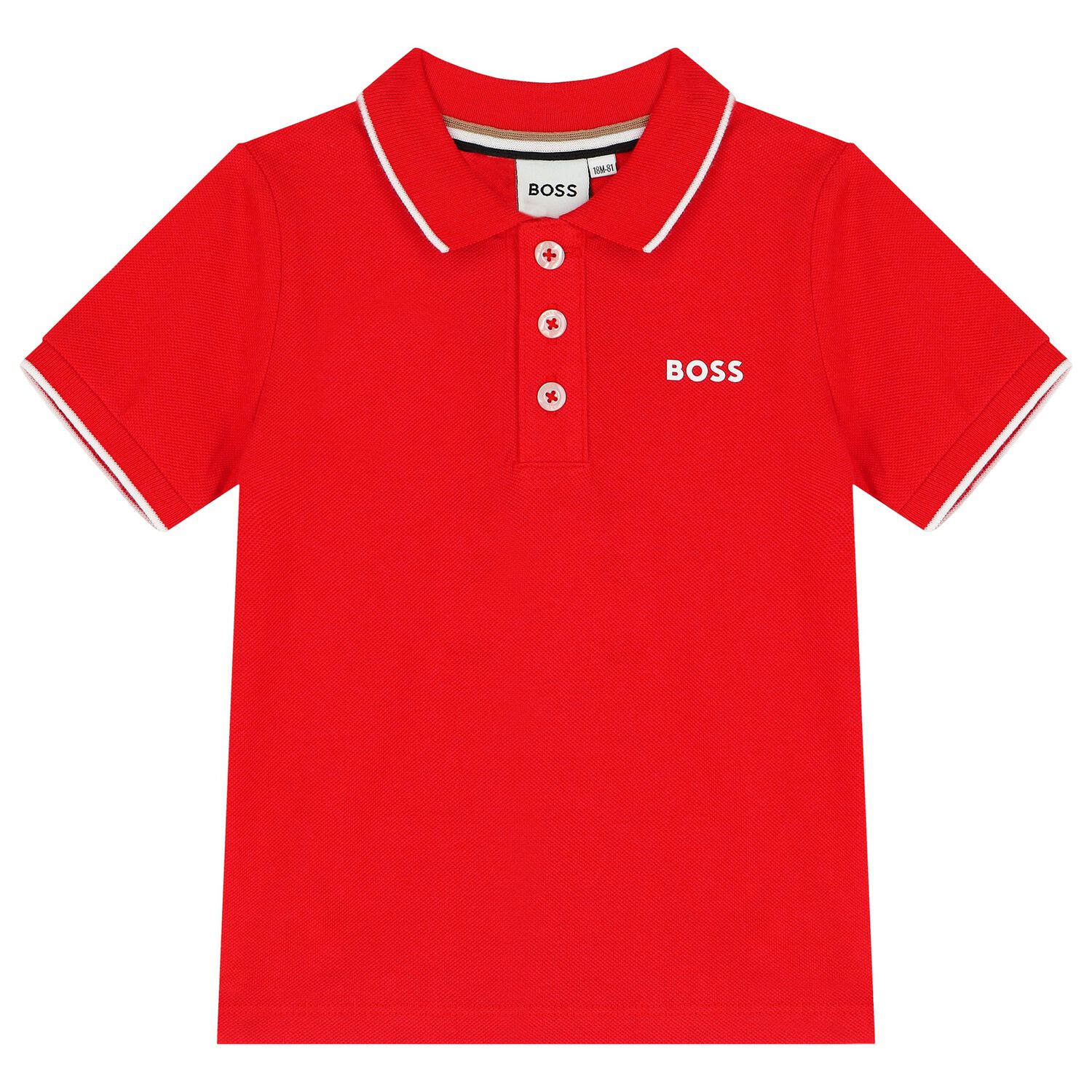Younger Boys Red Logo Polo Shirt, 5, hi-res image number null