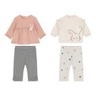 Baby Girls Ivory, Pink & Grey Leggings Set ( 2-Pack ), 1, hi-res