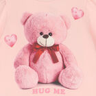 Girls Pink Teddy Bear Dress, 1, hi-res