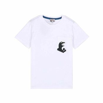 Boys White Cotton T-Shirt