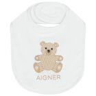 White Teddy Bear Logo Babygrow Set, 1, hi-res