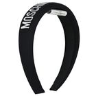 Girls Black Logo Padded Headband, 2, hi-res