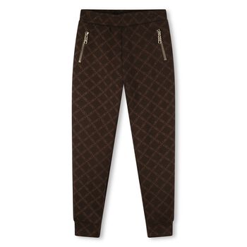 Girls Brown Logo Joggers