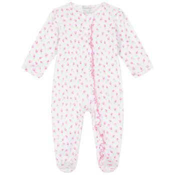 Baby Girls White Tulip Blossoms Babygrow