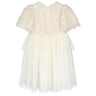 Girls Ivory Embellished Sequin Dress, 1, hi-res