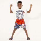 Boys Navy Logo Sliders, 1, hi-res