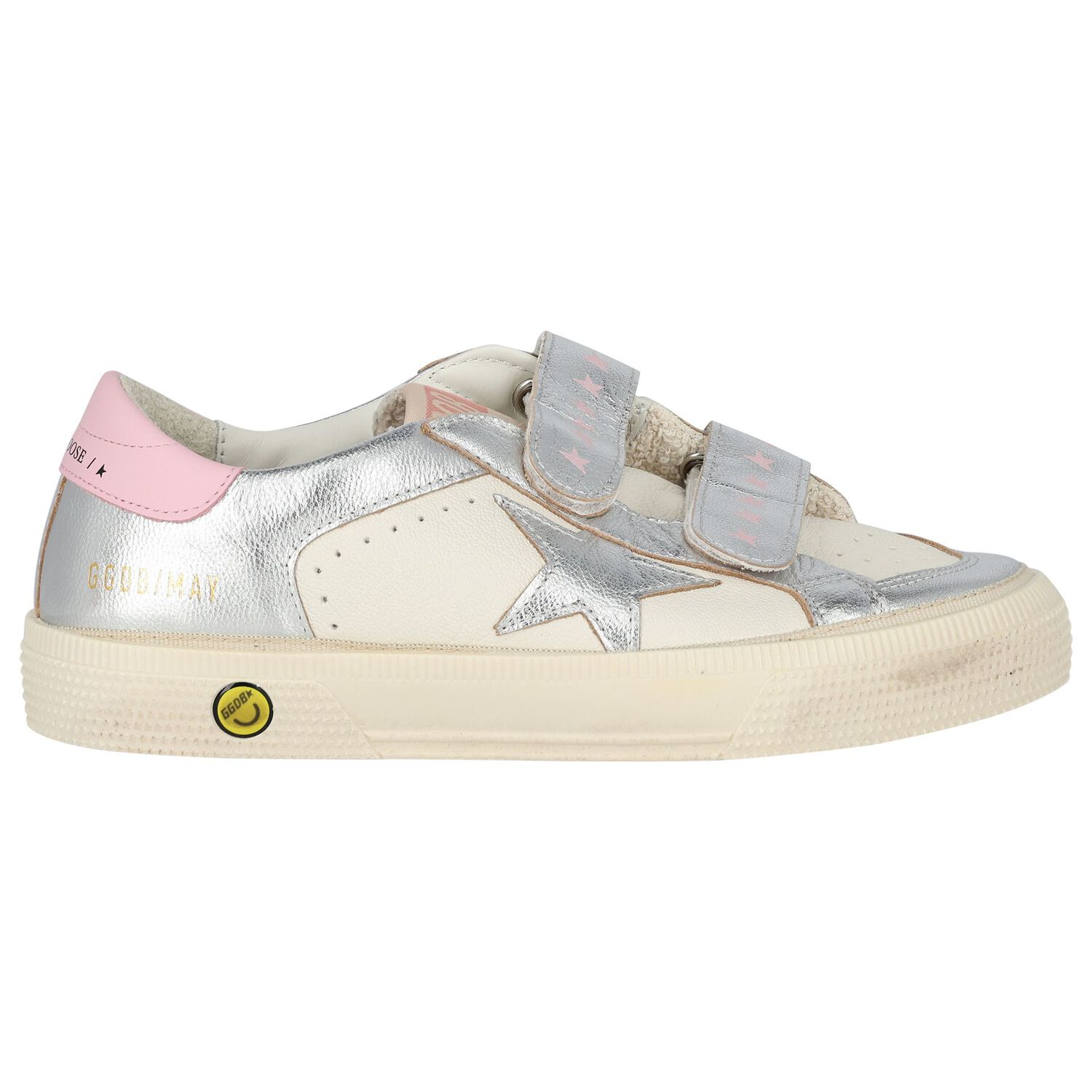 Girls Ivory & Silver Logo Trainers, 1, hi-res image number null