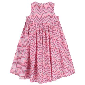 Girls Pink Zigzag Dress