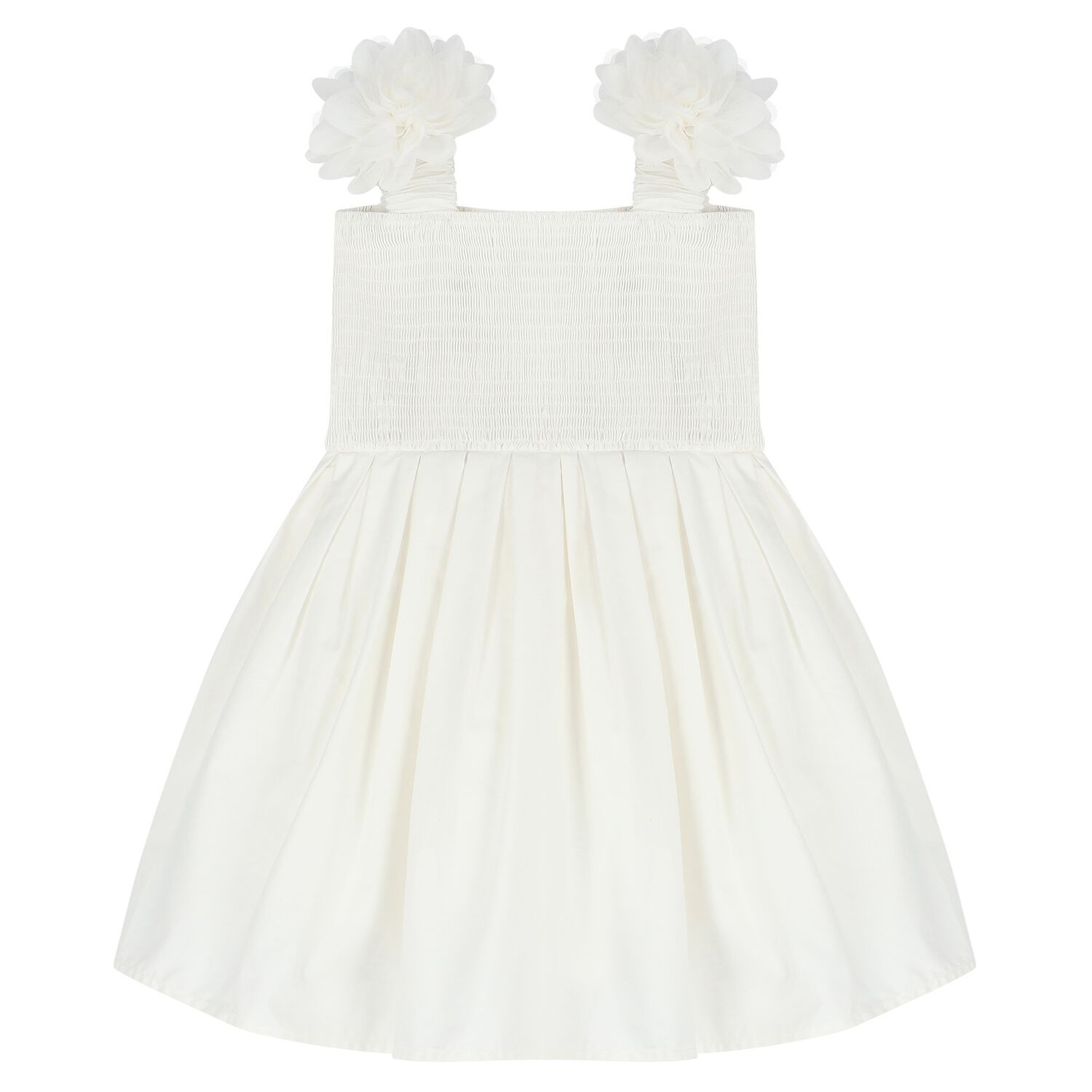 Girls White Flower Dress, 1, hi-res image number null