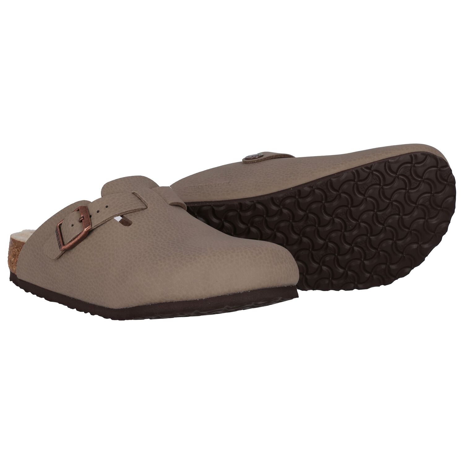 Girls Beige Logo Leather Clog , 1, hi-res