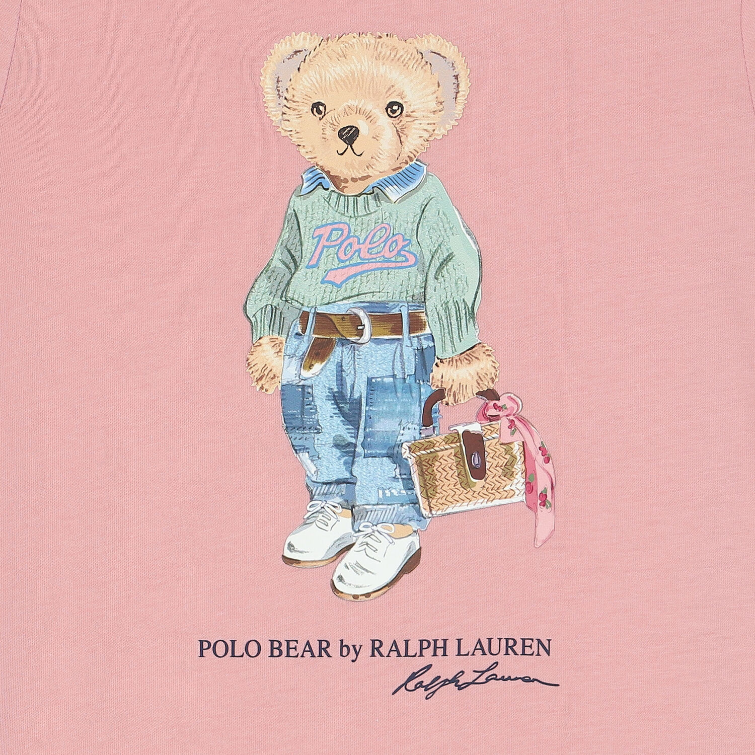 Girls Pink Bear Logo Dress, 1, hi-res