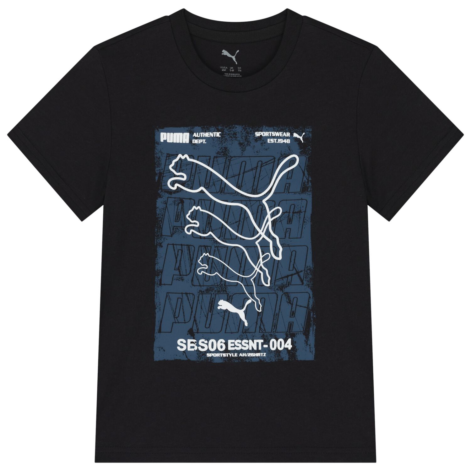 Boys Black Logo T-Shirt, 1, hi-res