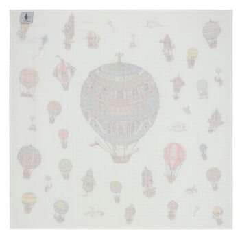 White Hot Air Balloons Swaddle Blanket