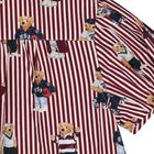 Girls White & Red Polo Bear Striped Dress, 1, hi-res