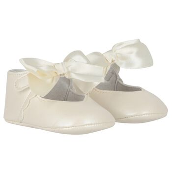 Baby Girls Ivory Bow Pre Walker Shoes