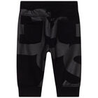 Younger Boys Black Logo Joggers, 1, hi-res