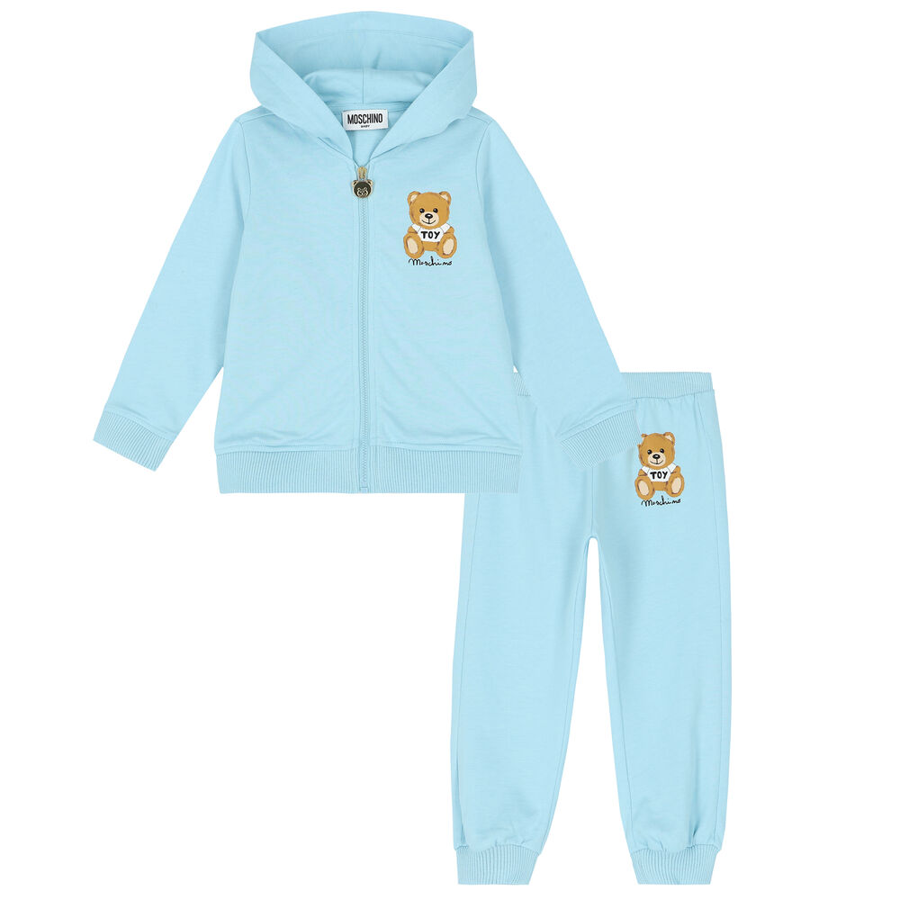 Moschino Blue Teddy Logo Tracksuit | Junior Couture USA