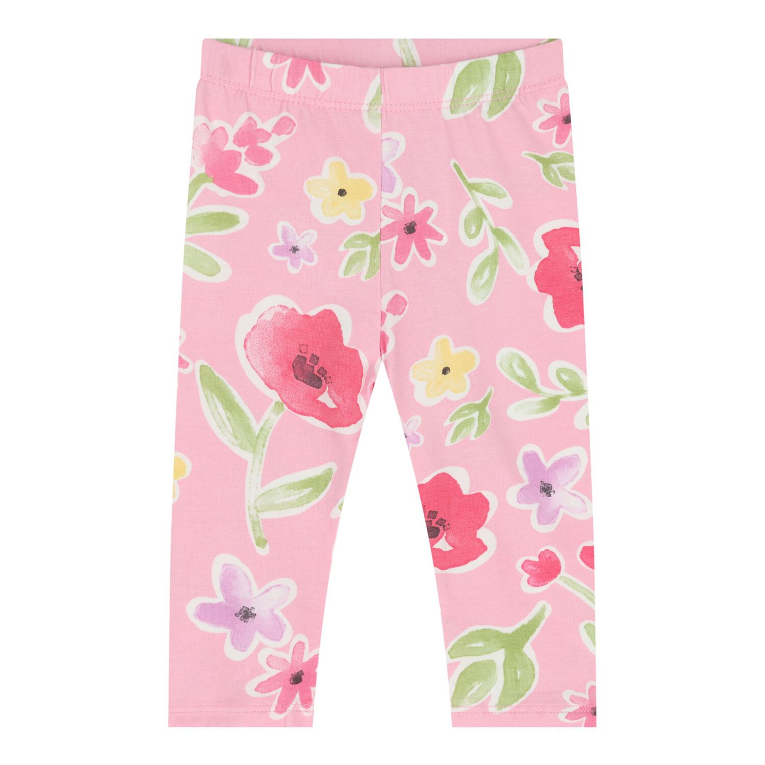 Baby Girls Ivory & Pink Floral Leggings Set, 1, hi-res