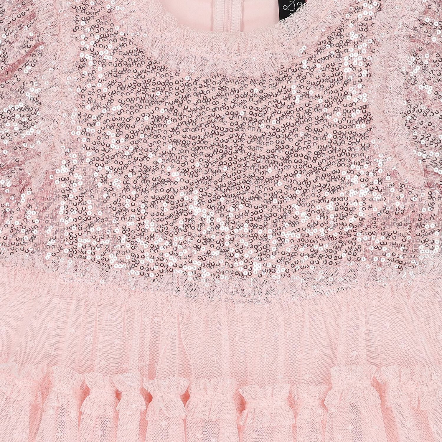 Girls Pink Sequin & Tulle Dress, 1, hi-res