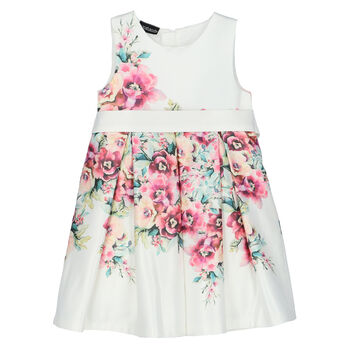 Girls Ivory Floral Dress