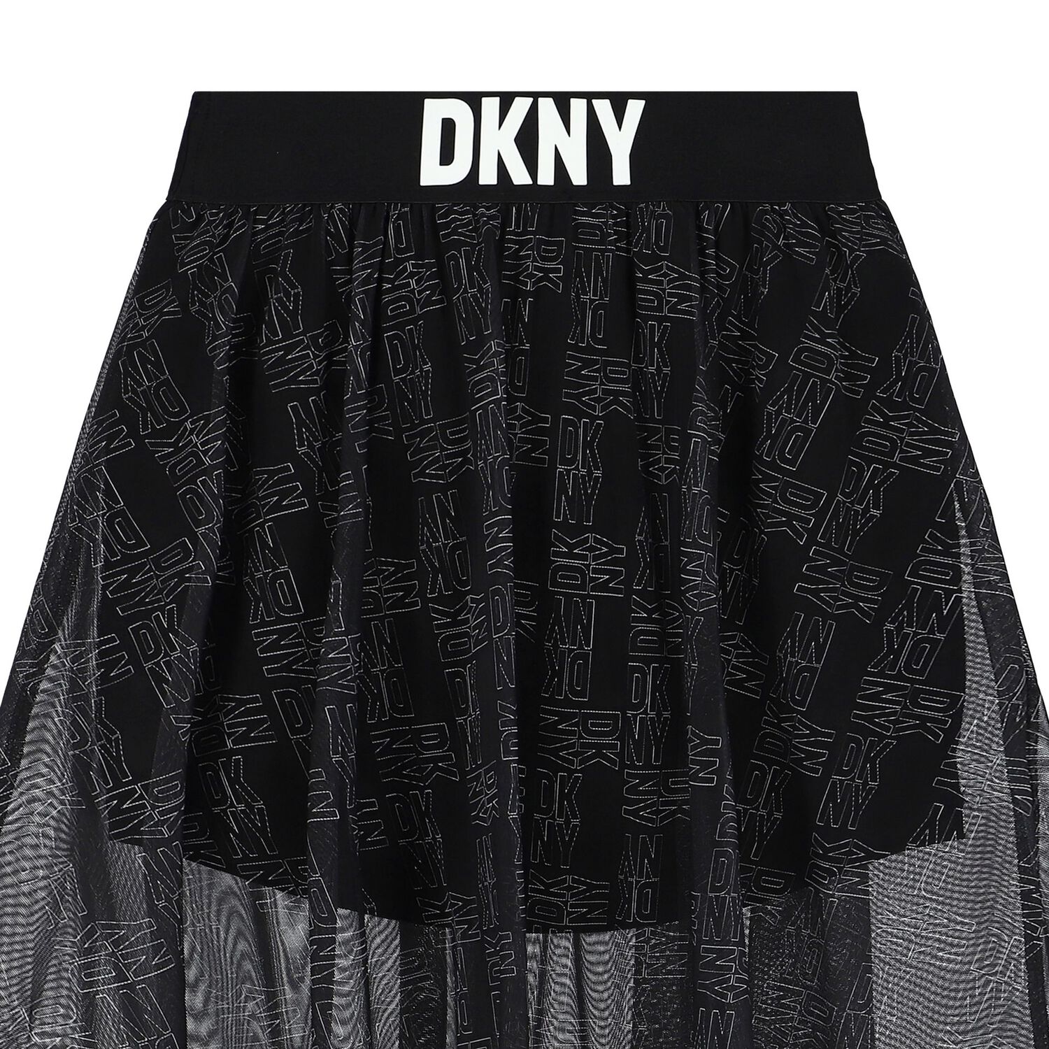 Girls Black Logo Skirt, 1, hi-res