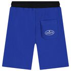 Boys Blue Logo Shorts, 1, hi-res
