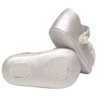 Baby Girls Gold Flower Pre Walker Shoes, 4, hi-res